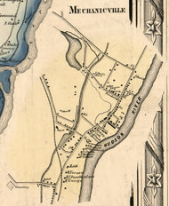 Mechanicville, New York 1856 Old Town Map Custom Print - Saratoga Co.