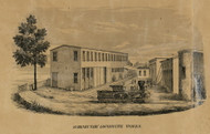 Schenectady Locomotive Works - view 2, New York 1856 Old Town Map Custom Print - Schenectady Co.
