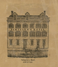 Schuyler Hotel, New York 1856 Old Town Map Custom Print - Schenectady Co.