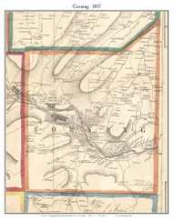 Corning, New York 1857 Old Town Map Custom Print - Steuben Co.