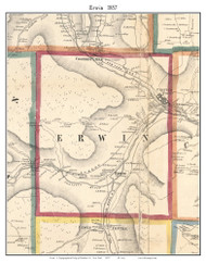 Erwin, New York 1857 Old Town Map Custom Print - Steuben Co.