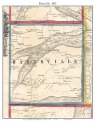 Hartdville, New York 1857 Old Town Map Custom Print - Steuben Co.