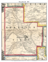Hornellsville, New York 1857 Old Town Map Custom Print - Steuben Co.