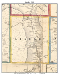 Lindley, New York 1857 Old Town Map Custom Print - Steuben Co.