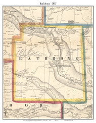 Rathbone, New York 1857 Old Town Map Custom Print - Steuben Co.