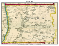 Newark, New York 1855 Old Town Map Custom Print - Tioga Co.