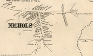 Nichols Village, New York 1855 Old Town Map Custom Print - Tioga Co.