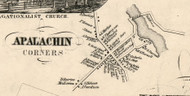 Apalachin Corners, New York 1855 Old Town Map Custom Print - Tioga Co.