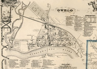 Owego Village, New York 1855 Old Town Map Custom Print - Tioga Co.
