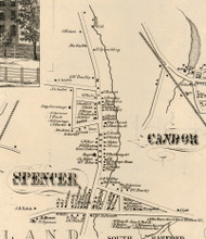 Spencer Village, New York 1855 Old Town Map Custom Print - Tioga Co.