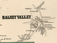 Halsey Valley, New York 1855 Old Town Map Custom Print - Tioga Co.