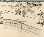 Smithboro, New York 1855 Old Town Map Custom Print - Tioga Co.