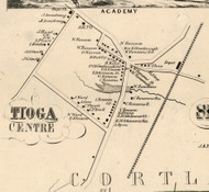 Tioga Center, New York 1855 Old Town Map Custom Print - Tioga Co.