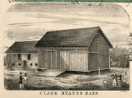 Clark Hyatts Barn, New York 1855 Old Town Map Custom Print - Tioga Co.