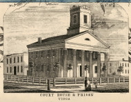 Court House & Prison, New York 1855 Old Town Map Custom Print - Tioga Co.