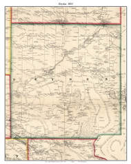 Dryden, New York 1853 Old Town Map Custom Print - Tompkins Co.
