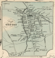 Groton Village, New York 1853 Old Town Map Custom Print - Tompkins Co.