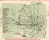 Ithaca Village, New York 1853 Old Town Map Custom Print - Tompkins Co.