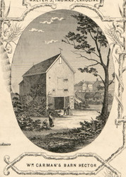 William Carman's Barn, New York 1853 Old Town Map Custom Print - Tompkins Co.