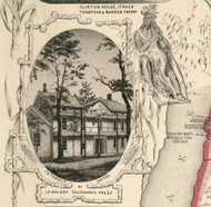 Cataract Hotel, New York 1853 Old Town Map Custom Print - Tompkins Co.