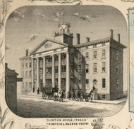Clinton House, New York 1853 Old Town Map Custom Print - Tompkins Co.