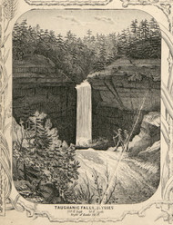 Taughanic Falls, New York 1853 Old Town Map Custom Print - Tompkins Co.