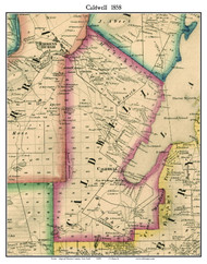 Caldwell, New York 1858 Old Town Map Custom Print - Warren Co.