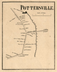 Pottersville, New York 1858 Old Town Map Custom Print - Warren Co.