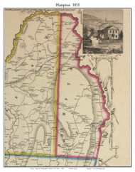 Hampton, New York 1853 Old Town Map Custom Print - Washington Co.