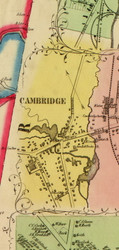 Cambridge Village, New York 1853 Old Town Map Custom Print - Washington Co.
