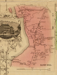 Sandy Hill, New York 1853 Old Town Map Custom Print - Washington Co.