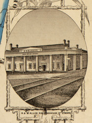 R. & W. Allen Railroad House, New York 1853 Old Town Map Custom Print - Washington Co.