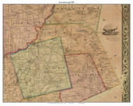 Lewisborough, New York 1851 Old Town Map Custom Print - Westchester Co.