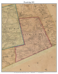 Poundridge, New York 1851 Old Town Map Custom Print - Westchester Co.