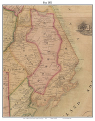 Rye, New York 1851 Old Town Map Custom Print - Westchester Co.