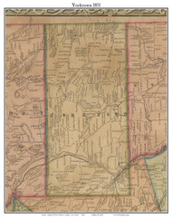 Yorktown, New York 1851 Old Town Map Custom Print - Westchester Co.