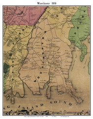 Westchester, New York 1858 Old Town Map Custom Print - Westchester Co.