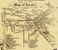 Arcade Village, New York 1853 Old Town Map Custom Print - Wyoming Co.