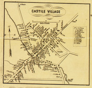 Castile Village, New York 1853 Old Town Map Custom Print - Wyoming Co.
