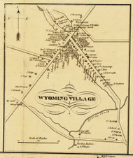 Wyoming - Middlebury, New York 1853 Old Town Map Custom Print - Wyoming Co.