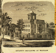 County Building, New York 1853 Old Town Map Custom Print - Wyoming Co.