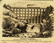 Portage High Bridge, New York 1853 Old Town Map Custom Print - Wyoming Co.
