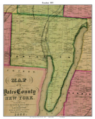 Jerusalem, New York 1855 Old Town Map Custom Print - Yates Co.