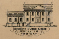 Res. of John N. Rose, New York 1855 Old Town Map Custom Print - Yates Co.