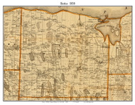 Sodus, New York 1858 Old Town Map Custom Print - Wayne Co.