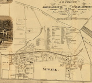 Newark, New York 1858 Old Town Map Custom Print - Wayne Co.
