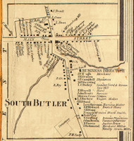 South Butler, New York 1858 Old Town Map Custom Print - Wayne Co.