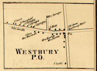 Westbury, New York 1858 Old Town Map Custom Print - Wayne Co.