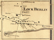 Lock Berlin, New York 1858 Old Town Map Custom Print - Wayne Co.