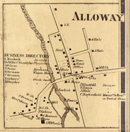 Alloway, New York 1858 Old Town Map Custom Print - Wayne Co.